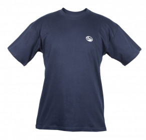 T-shirt marinblå med Linder logga, storlek S