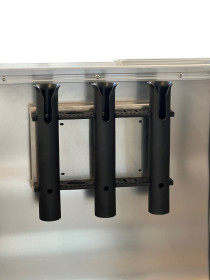 Plastic, three-tube rod holder